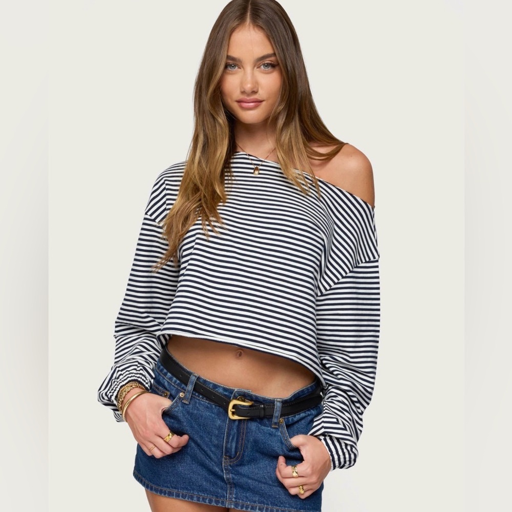 Off the Shoulder Light Sweatshirt